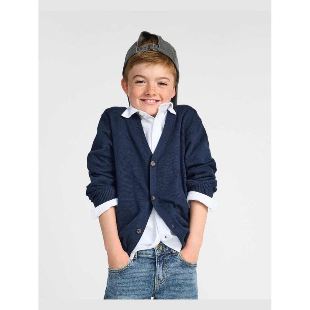 The Children's Place Boys Uniform Long Sleeve Cardigan Blue L (10/12)